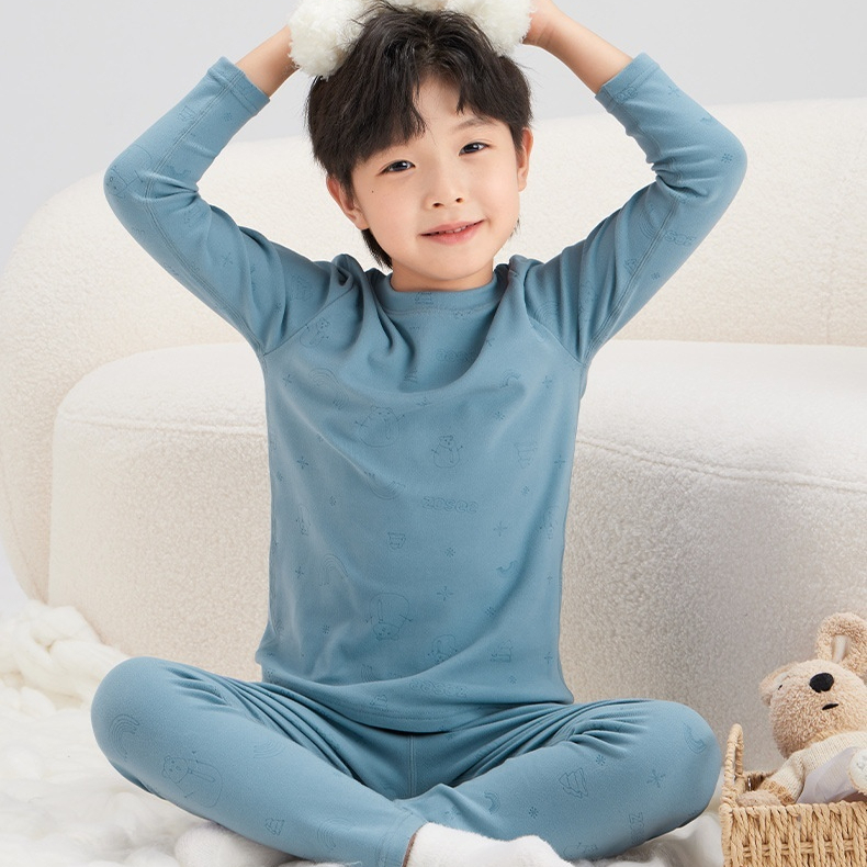 男童保暖內衣套裝兒童秋衣卫生裤加厚秋冬5A抑菌睡衣家居服