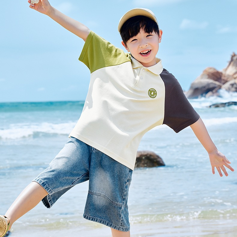童裝男童短袖T恤POLO衫兒童夏季洋氣男孩