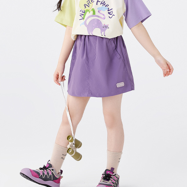女童夏季半身裙短裙子裙2026新款裙褲潮白色防走光