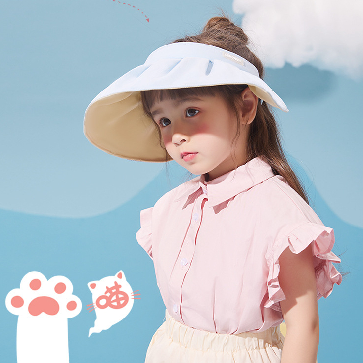 兒童軟簷夏帽女童防曬帽寶寶遮陽帽小孩大帽檐遮陽帽