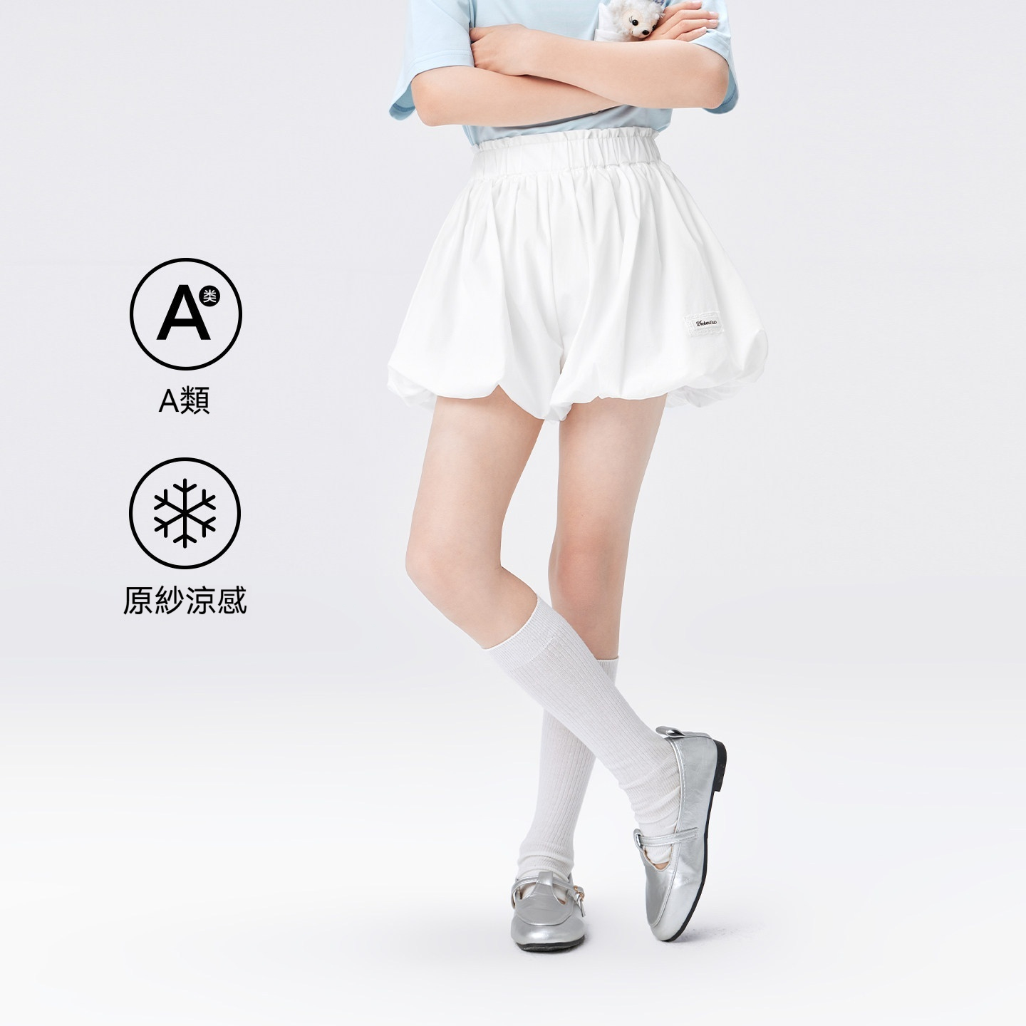 女童短裙原紗凉感蓬蓬裙2026新款夏裝中大童女孩花苞短褲