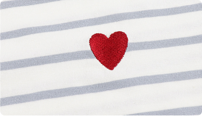 紅色愛心刺繡