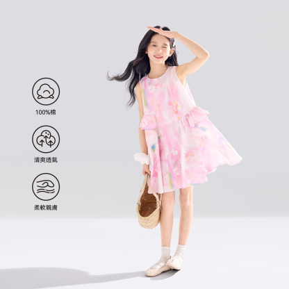 女童公主裙2026新款夏季兒童連衣裙純棉巨好看大童裙子薄