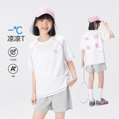 女童短袖T恤兒童A類夏裝2026新款女孩大童半袖小冰T上衣
