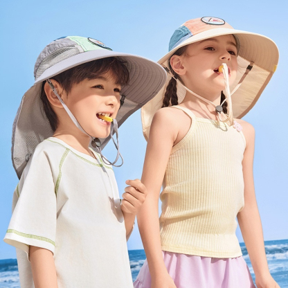 寶寶原紗防曬帽女男孩2026夏季款寶寶大帽檐兒童遮陽帽