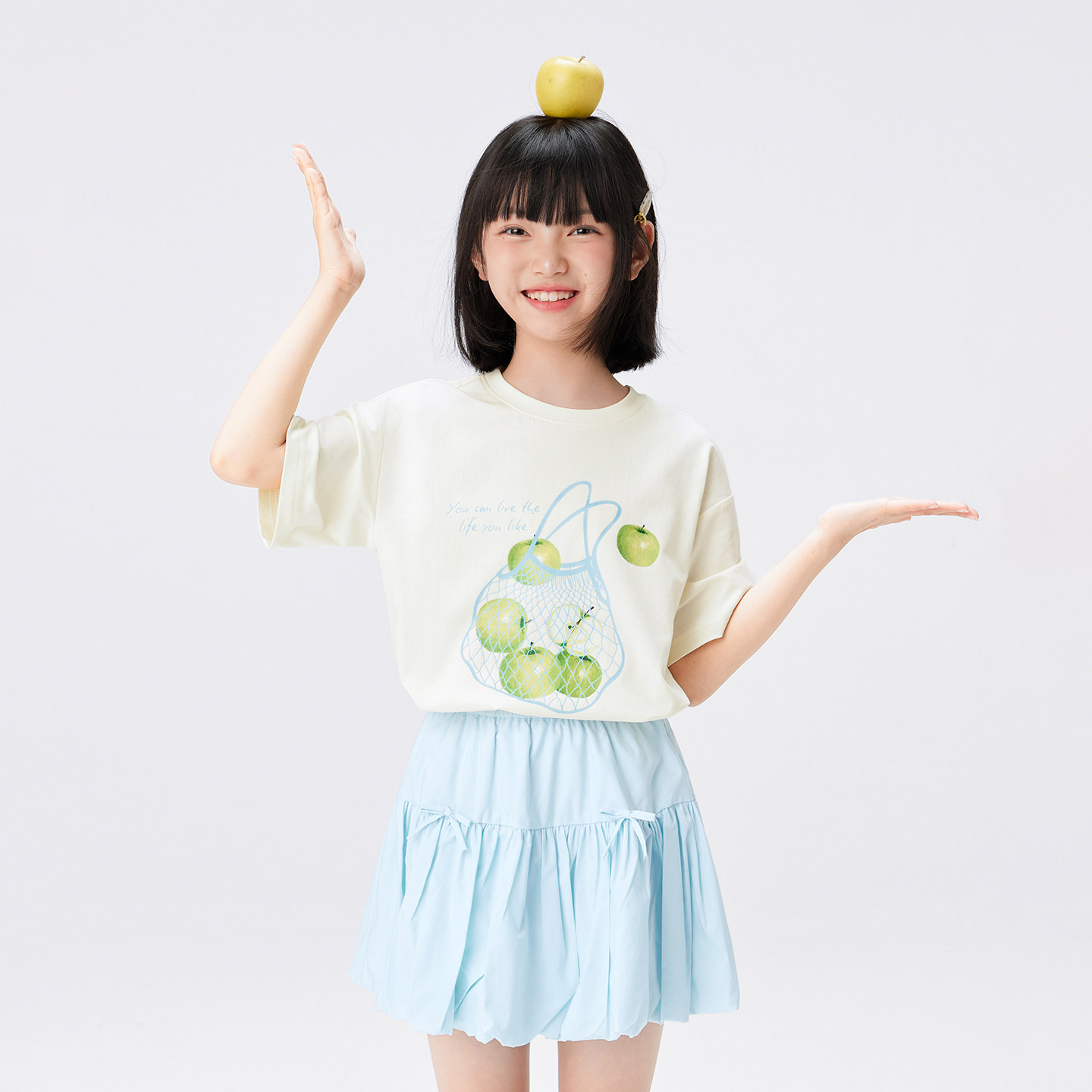 女童短袖t恤兒童夏季A類2026新款女孩大童水果凉感小冰T