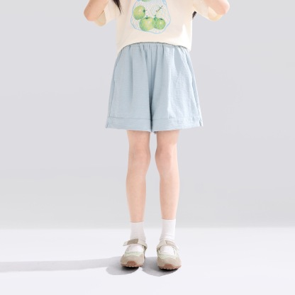 女童短褲夏季薄款兒童輕薄透氣奶芙褲2026新款大童多巴胺中褲