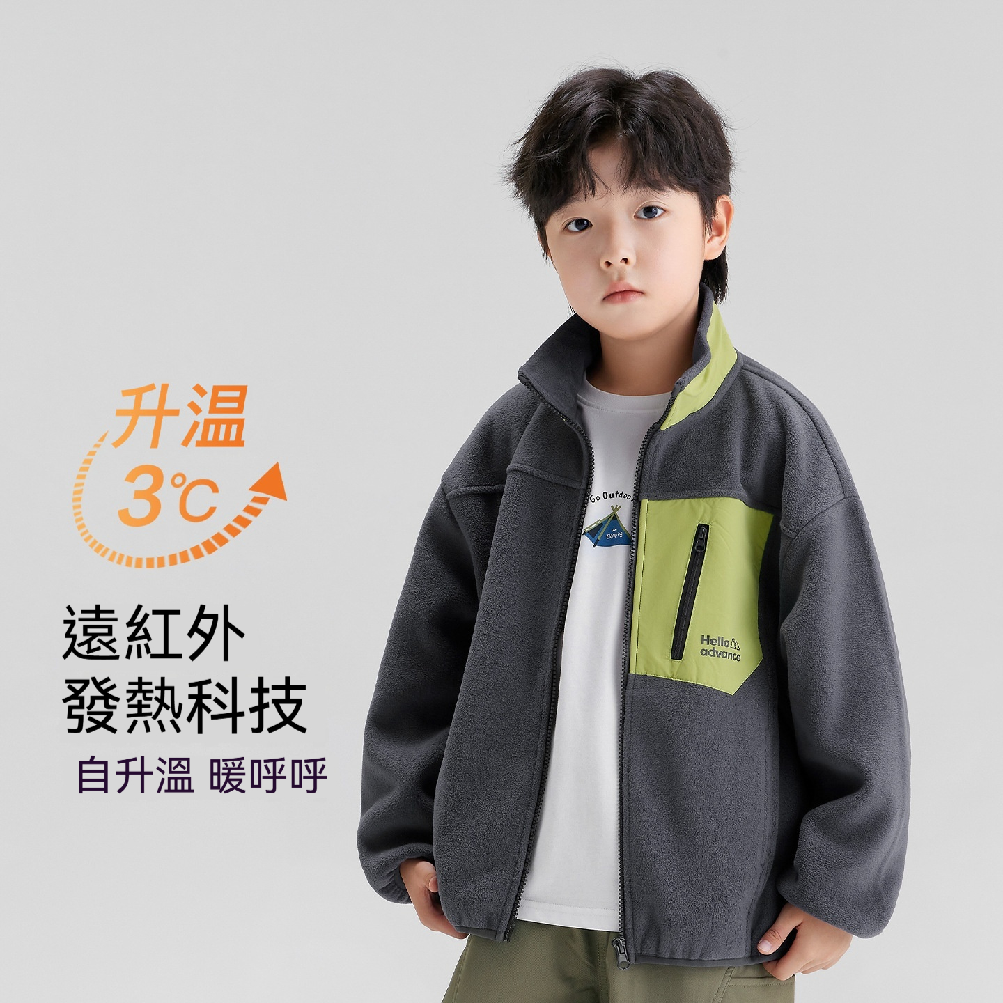 男童搖粒絨外套秋季2026新款兒童保暖防靜電抓絨衣春秋款