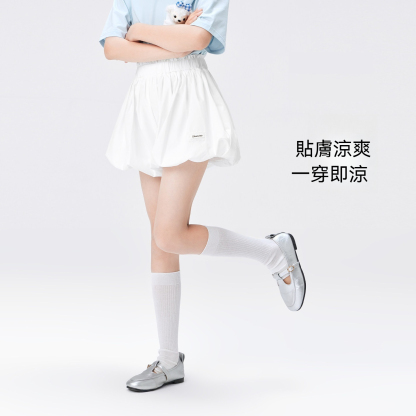 女童短裙原紗凉感蓬蓬裙2026新款夏裝中大童女孩花苞短褲