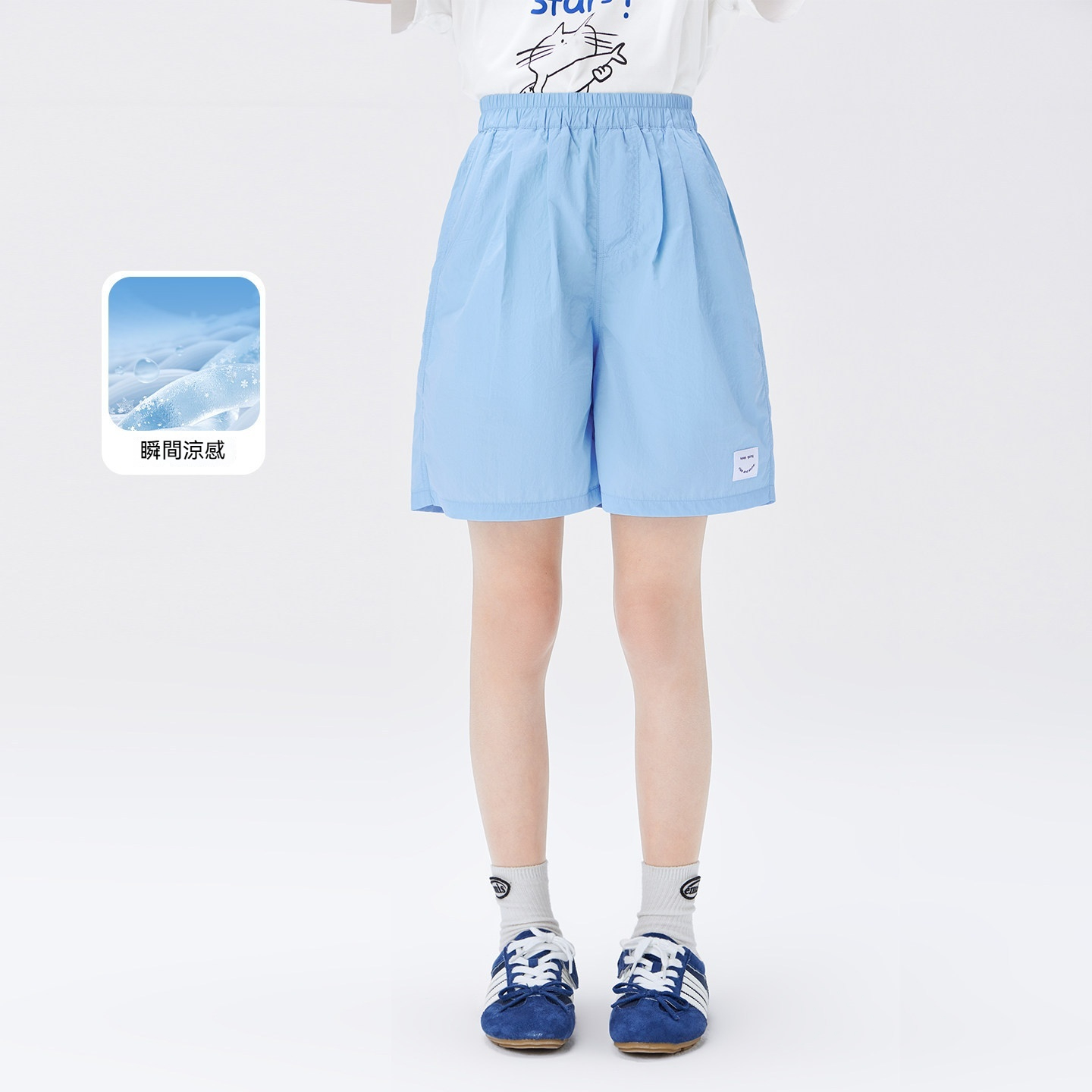 女童短褲夏季兒童原紗凉感輕量中褲2026新款中大童洋氣五分褲