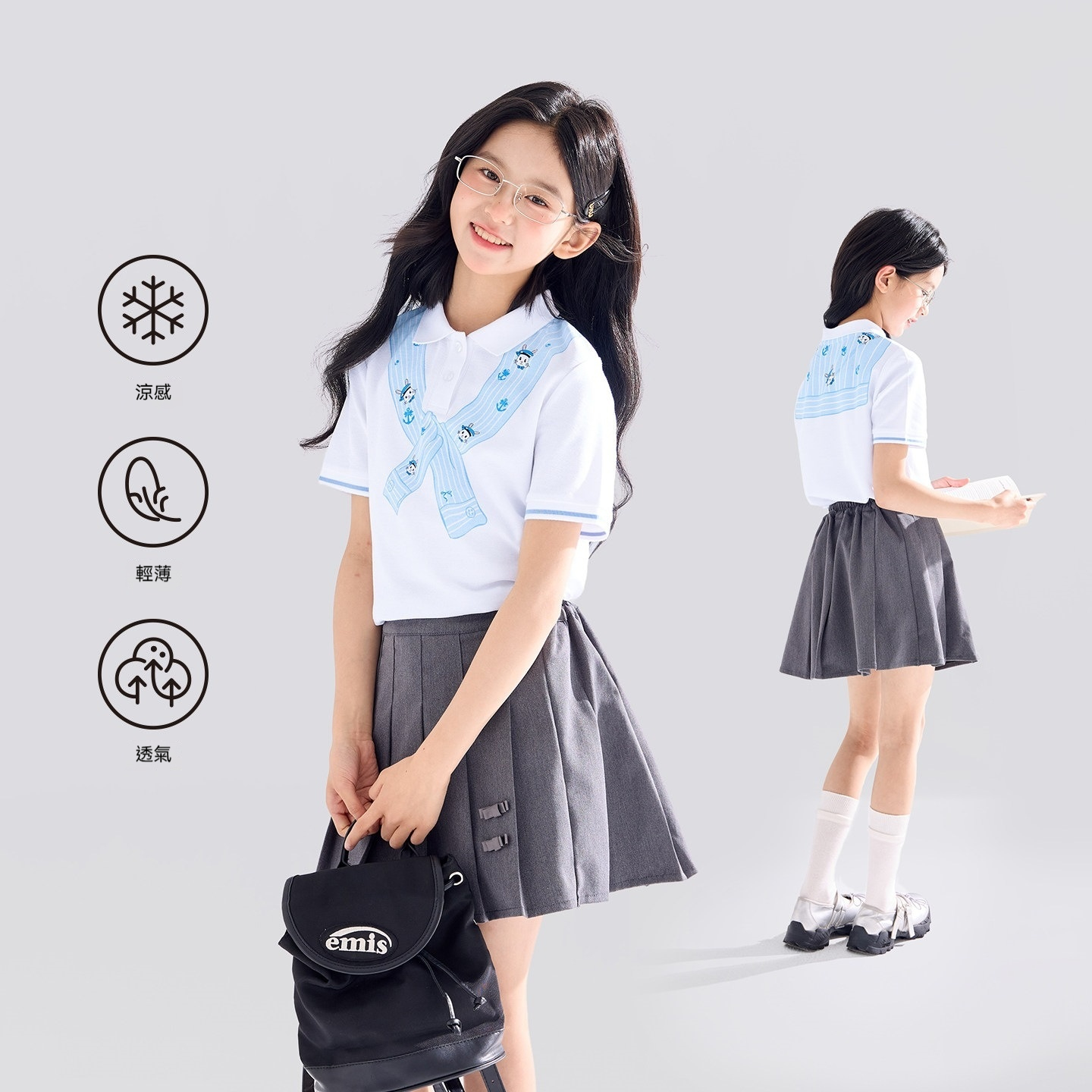 女童polo衫短袖T恤兒童夏裝2026新款女大童超好看學院風T