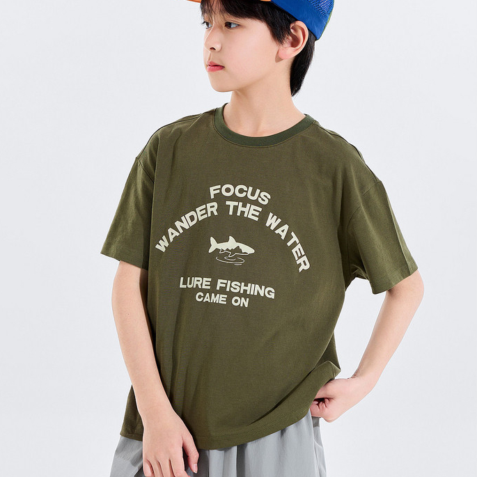 男童T恤夏季中大童短袖夏裝青少年上衣圓領兒童衣服童裝洋氣