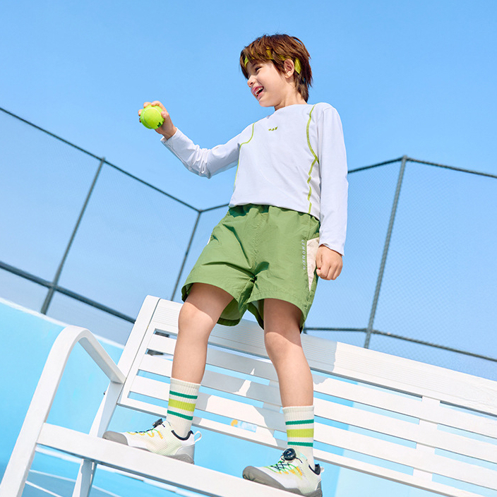 2026夏季新款男孩女童戶外運動拼色速幹短褲騎行褲子