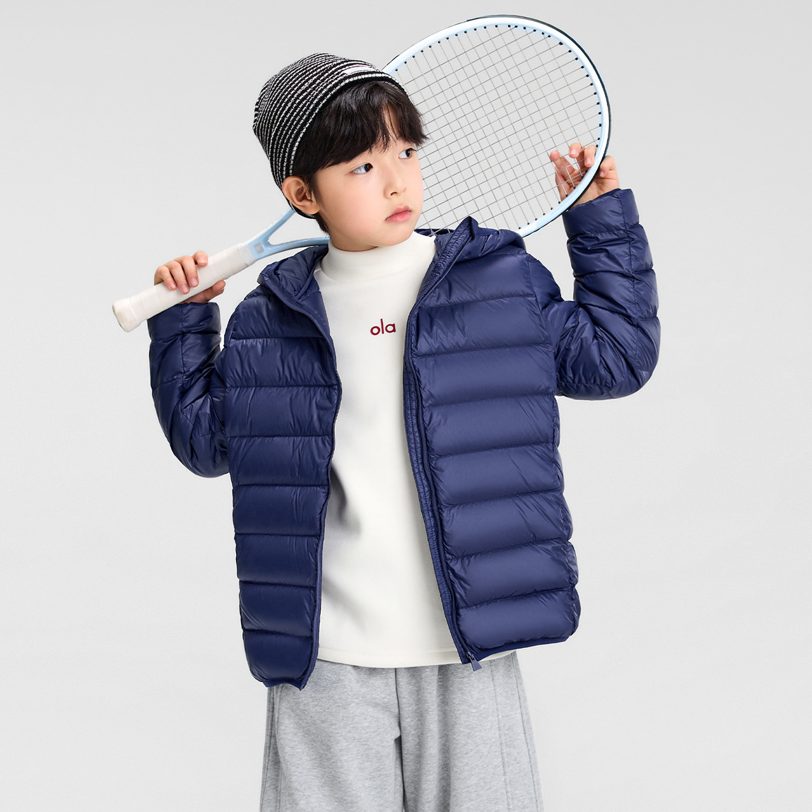 男童新年款輕薄羽絨服冬季排骨內膽2026新款兒童連帽外套