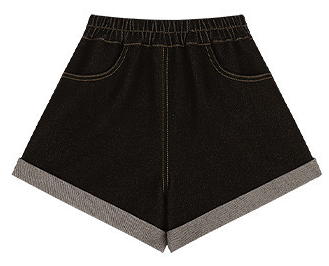 Classic black rolled-hem shorts
