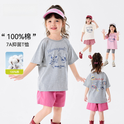 女童純棉上衣女寶T恤女孩短袖寶寶衣服童裝