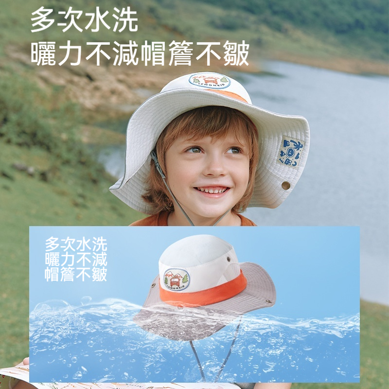 夏季兒童防曬帽女男童大帽檐防紫外線太陽帽遮陽帽漁夫帽
