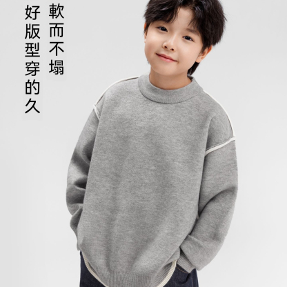 男童毛衣秋冬款2026新款兒童中大童仿羊絨套頭針織衫冬裝