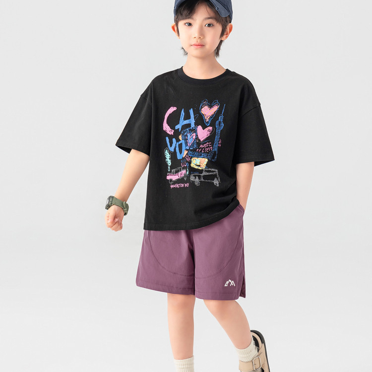 男童運動防蚊褲夏季輕柔山系短褲兒童透氣簡約時尚五分褲