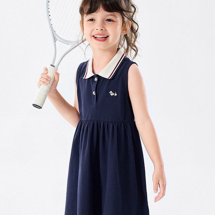 女童連衣裙夏季女寶洋氣無袖衣服新款女孩學院風裙子夏裝
