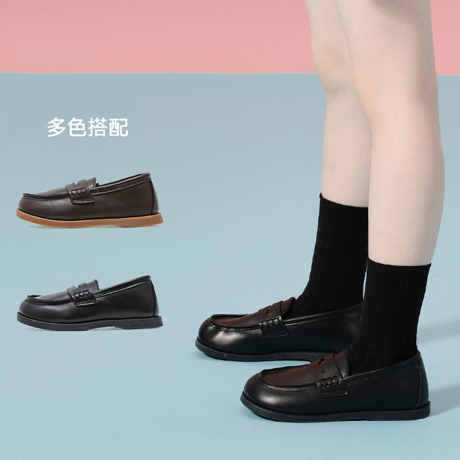 中小童男女童百搭舒適英倫風鞋子軟底兒童小皮鞋