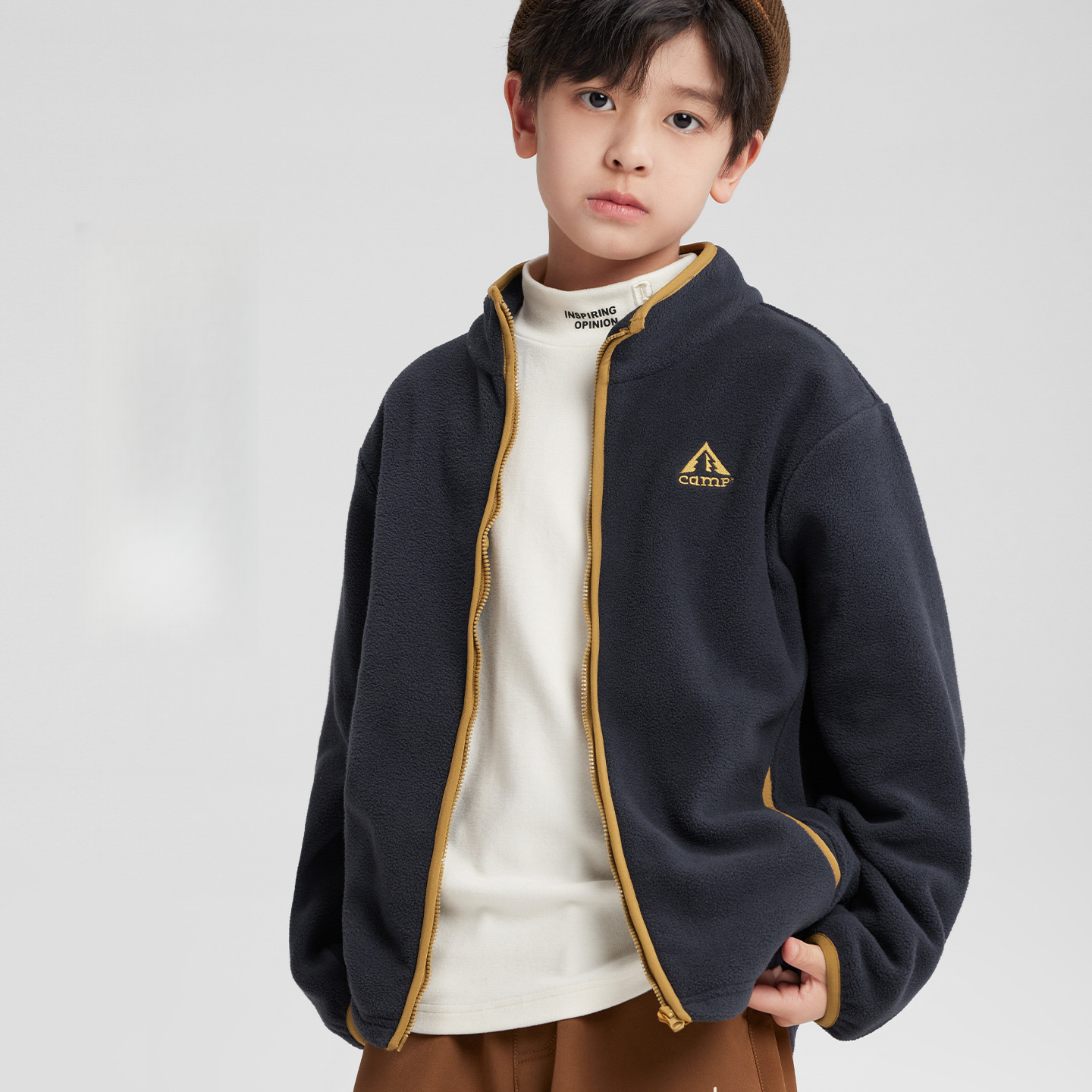 男童搖粒絨外套2026新款兒童秋冬裝男孩衣服保暖加絨上衣