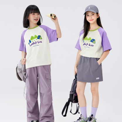 女童A類短袖T恤兒童夏季2026新款女孩大童半袖上衣小冰T