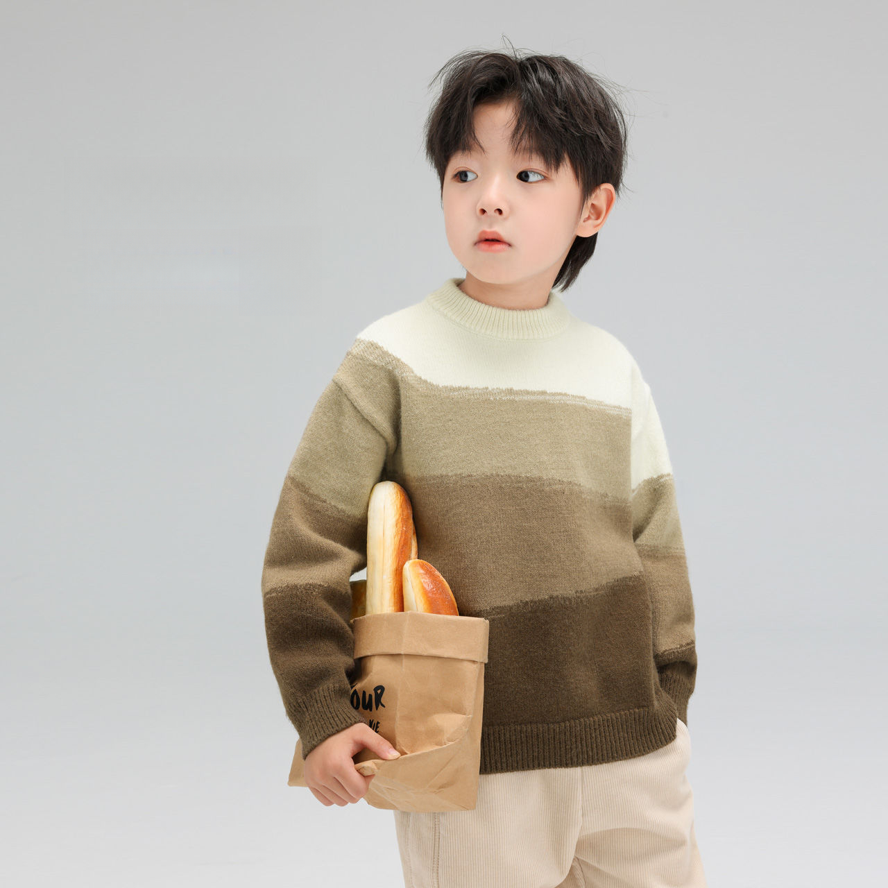男童毛衣兒童加厚內搭線衣秋冬裝2026新款男孩大童針織衫