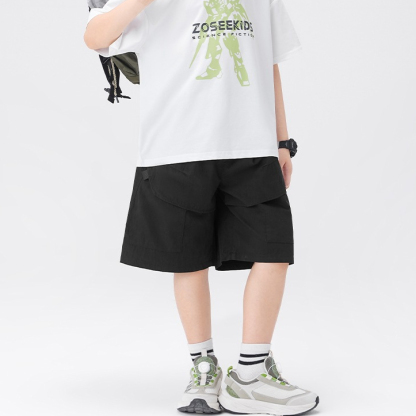 男童工裝短褲夏季輕薄透氣兒童洋氣中褲2026新款男孩褲子