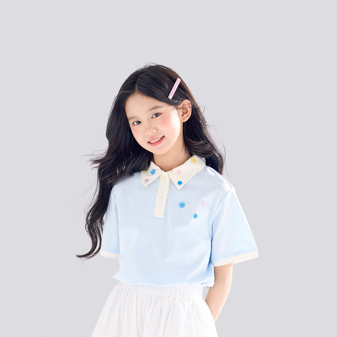 女童polo衫短袖T恤A類兒童夏裝2026新款女大童學院風上衣