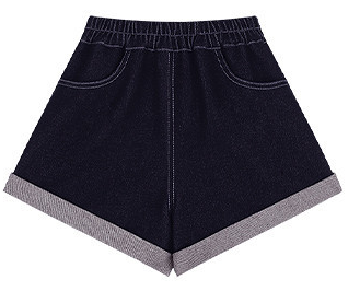 Navy blue rolled-hem shorts