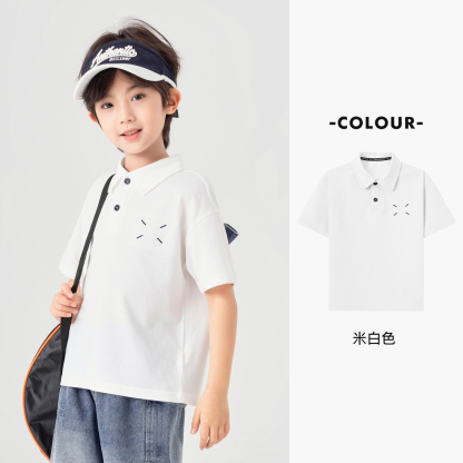 冰感抑菌隨身凉爽男童休閒polo衫夏季簡約刺繡兒童短袖T恤