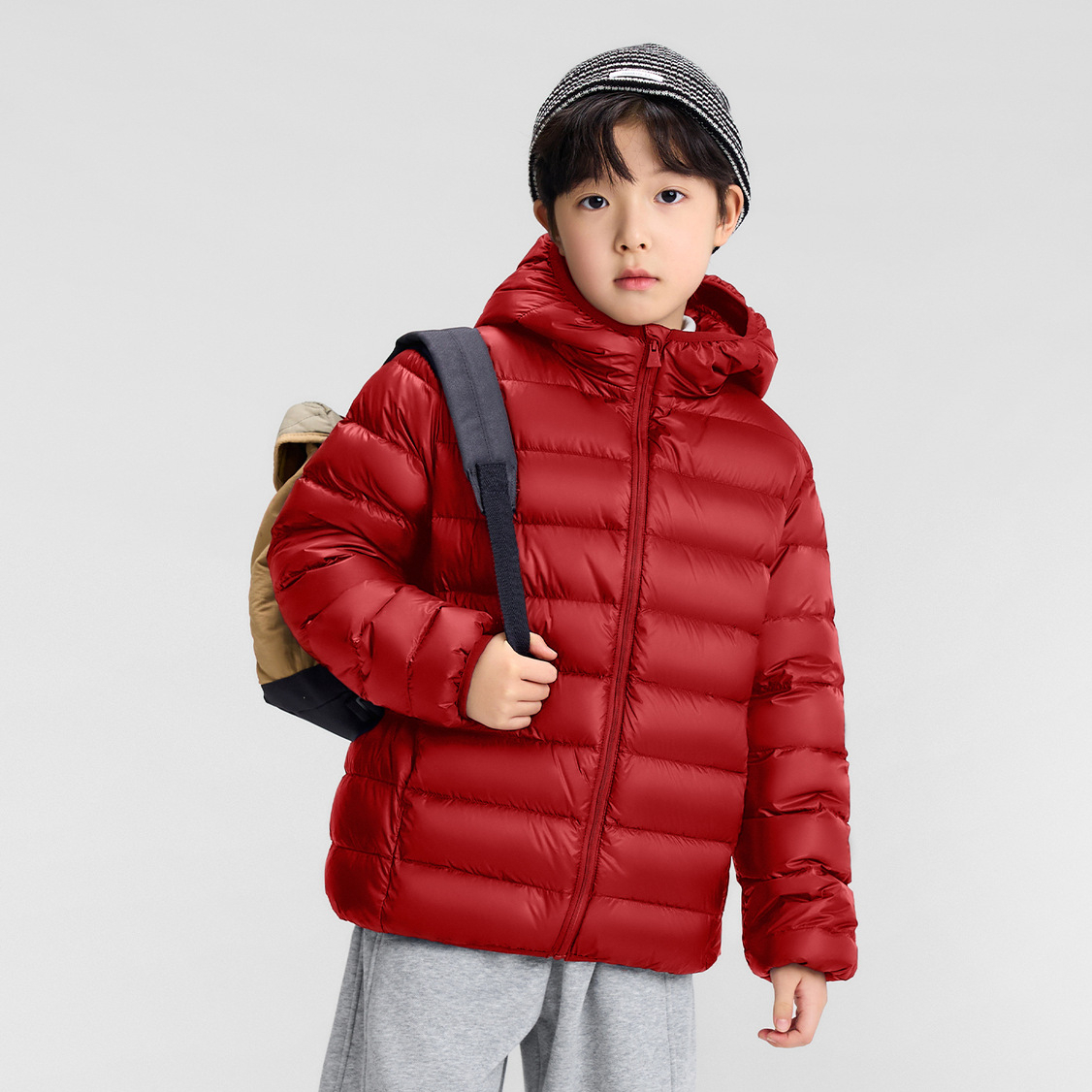 男童新年款輕薄羽絨服冬季排骨內膽2026新款兒童連帽外套