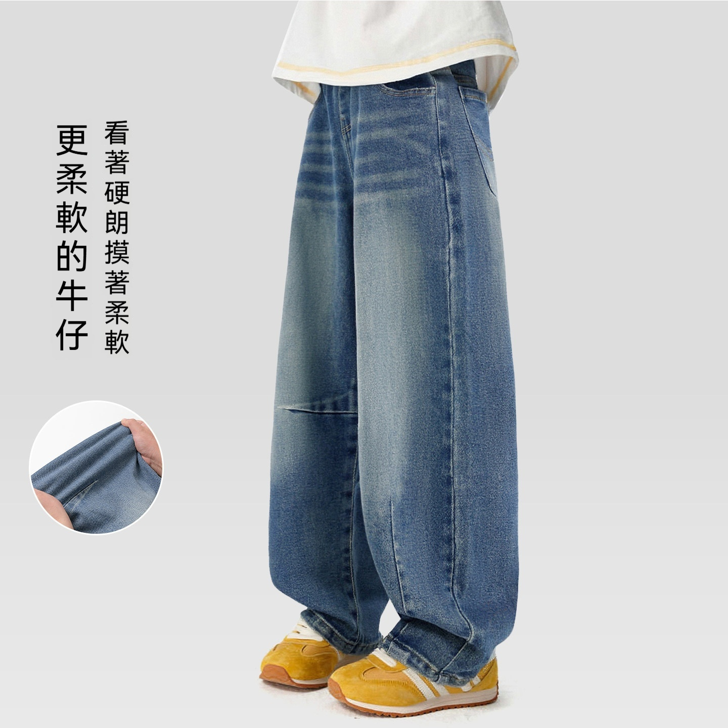 女童牛仔褲春秋款防褪色2026新款兒童春裝長褲中大童褲子