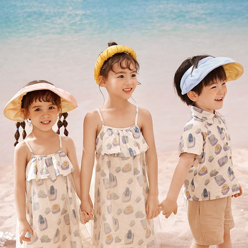 兒童軟簷夏帽女童防曬帽寶寶遮陽帽小孩大帽檐遮陽帽
