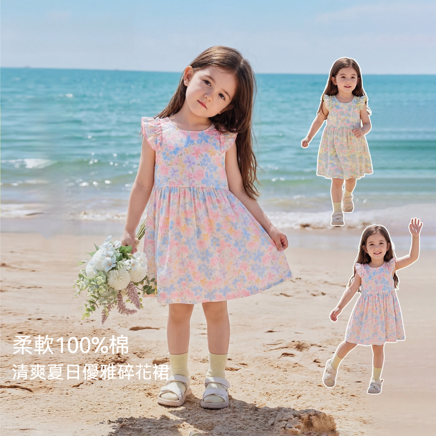 女童裙子夏季女孩連衣裙純棉寶寶甜美裙裝新夏款