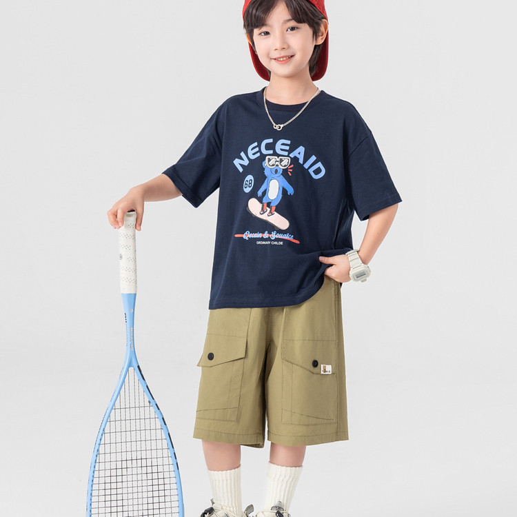 男童工裝短褲兒童純棉六分褲2026夏季新款褲子中大童休閒褲