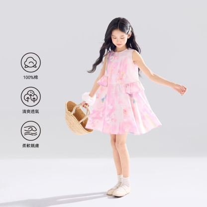 女童公主裙2026新款夏季兒童連衣裙純棉巨好看大童裙子薄