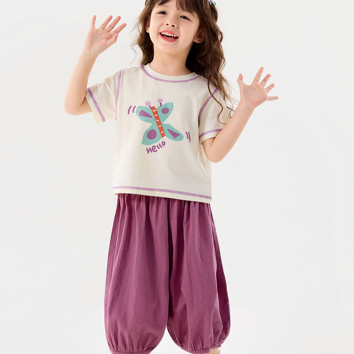女童套裝夏款女孩短袖褲子兩件套2026夏季新款女寶衣服