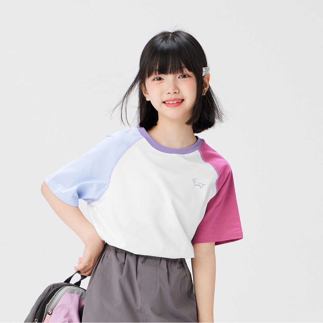 兒童短袖T恤女童夏季A類上衣2026新款女孩大童凉感小冰T
