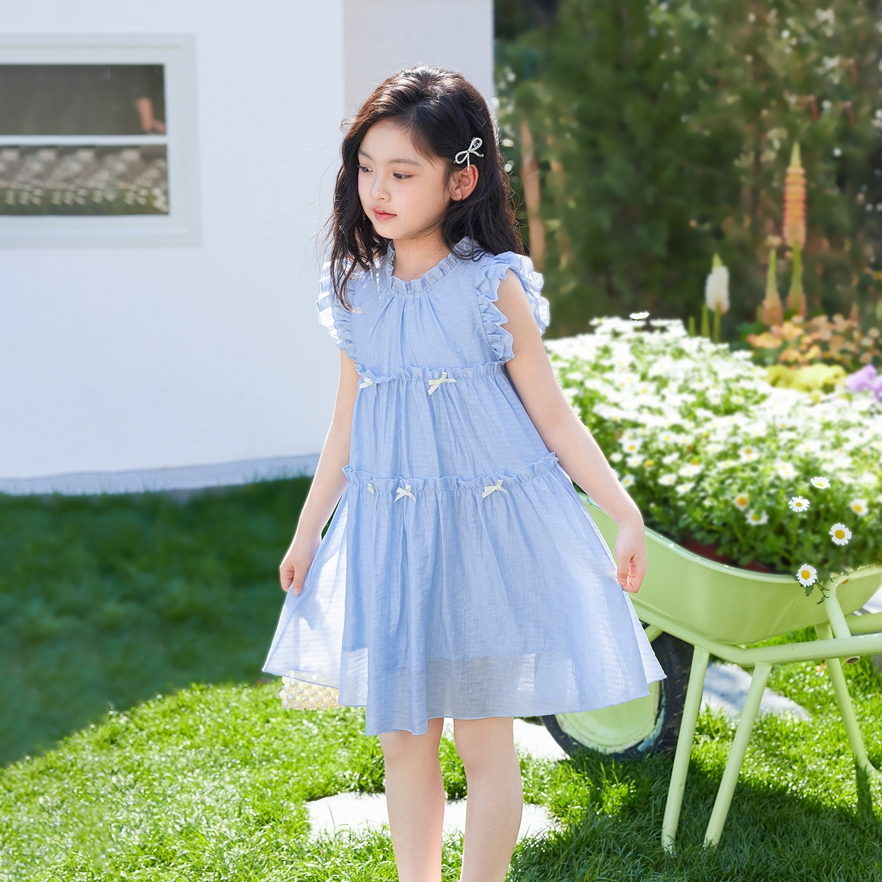女童連衣裙夏季2026新款女童裙子兒童無袖蓬蓬裙艾莎公主