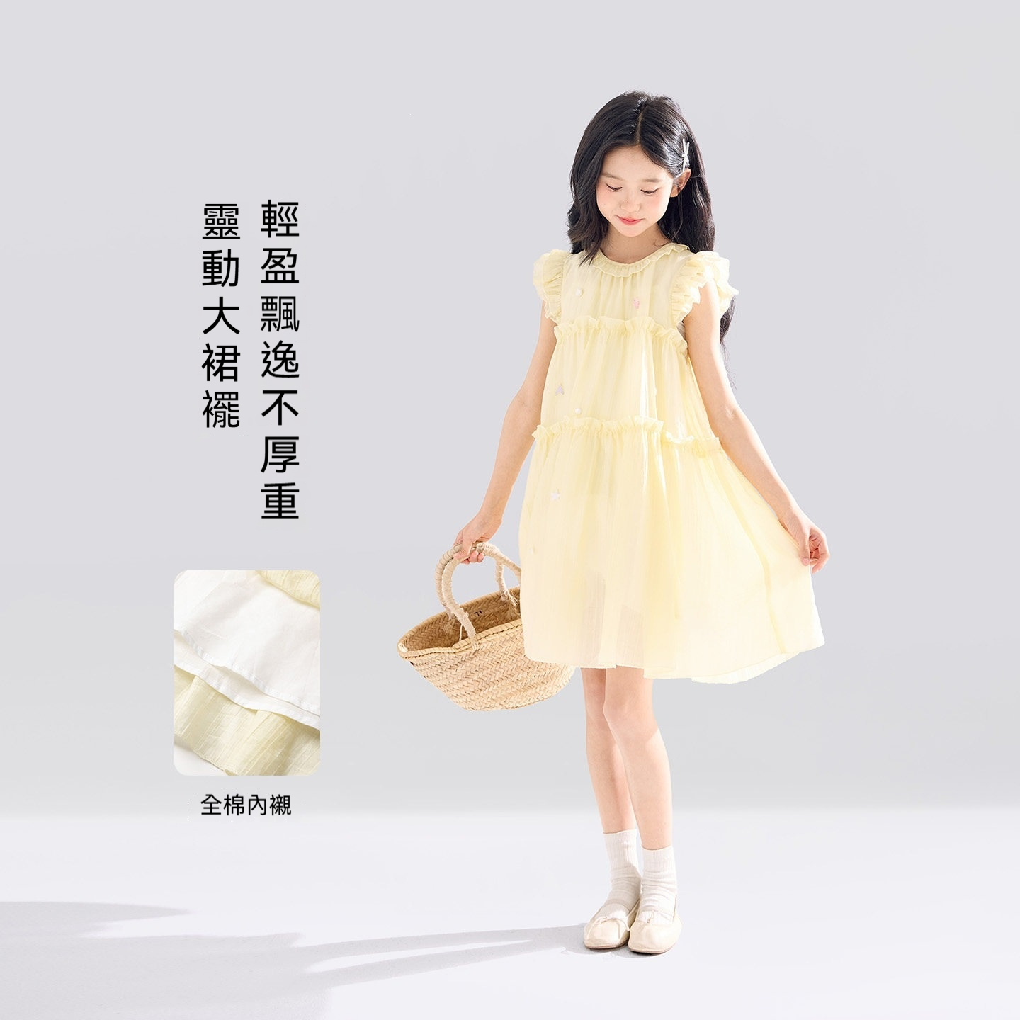女童2026新夏連衣裙子女孩洋氣公主裙大童蛋糕裙