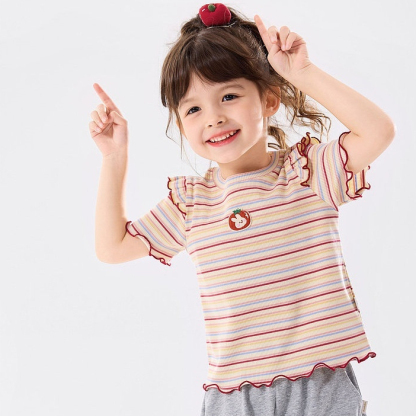 女童T恤純棉女寶夏款衣服女孩夏季新款短袖兒童洋氣上衣