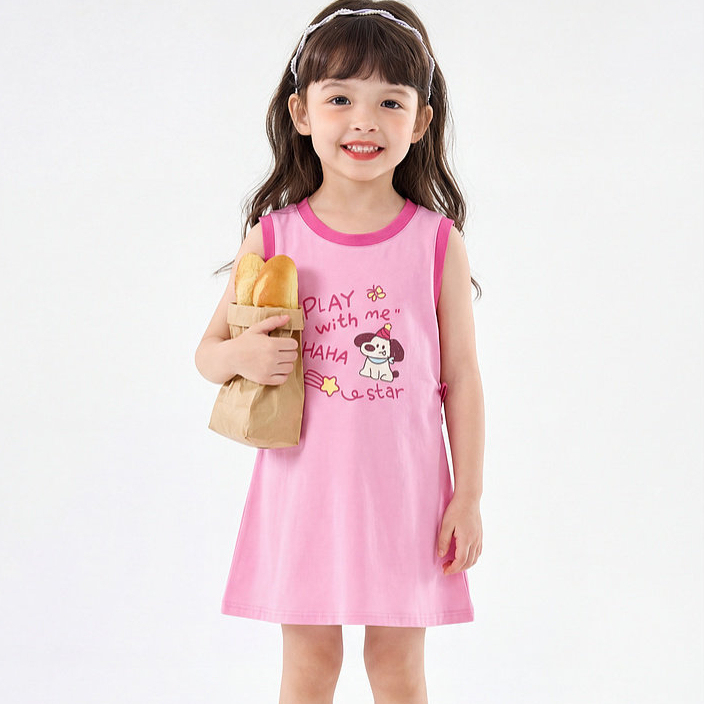 女童裙子夏季新款兒童背心裙洋氣寶寶童裝女寶衣服抑菌