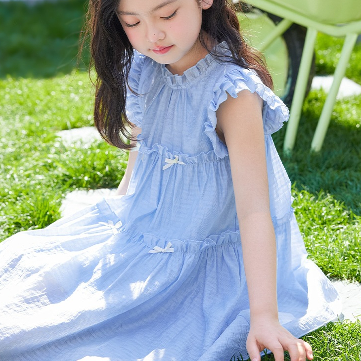 女童連衣裙夏季2026新款女童裙子兒童無袖蓬蓬裙艾莎公主