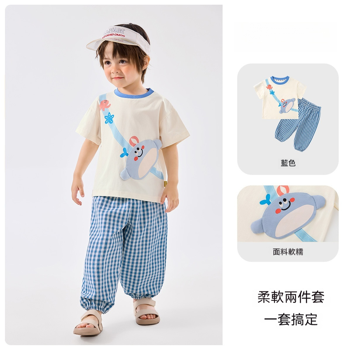 兒童套裝夏季新款寶寶短袖短褲兩件套夏裝女童童裝