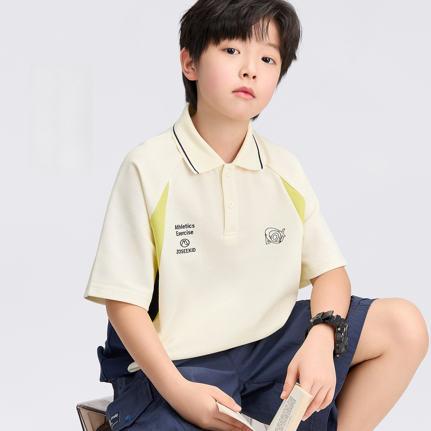 男童polo衫短袖T恤兒童凉感夏裝2026新款男大童上衣小冰T