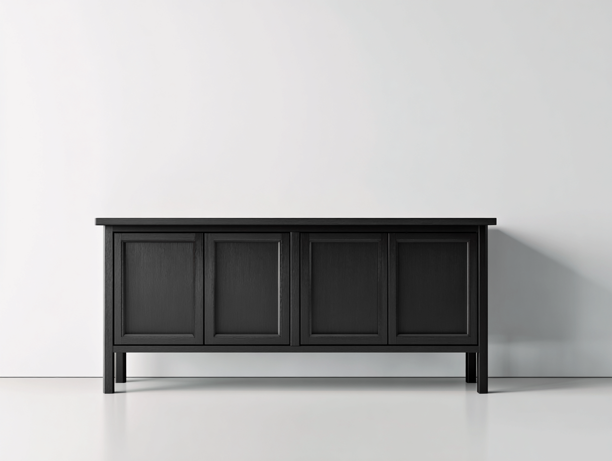 Entryway Cabinet wood 160x40x80 cm - black - modern storage cabinet-Nookgetloft