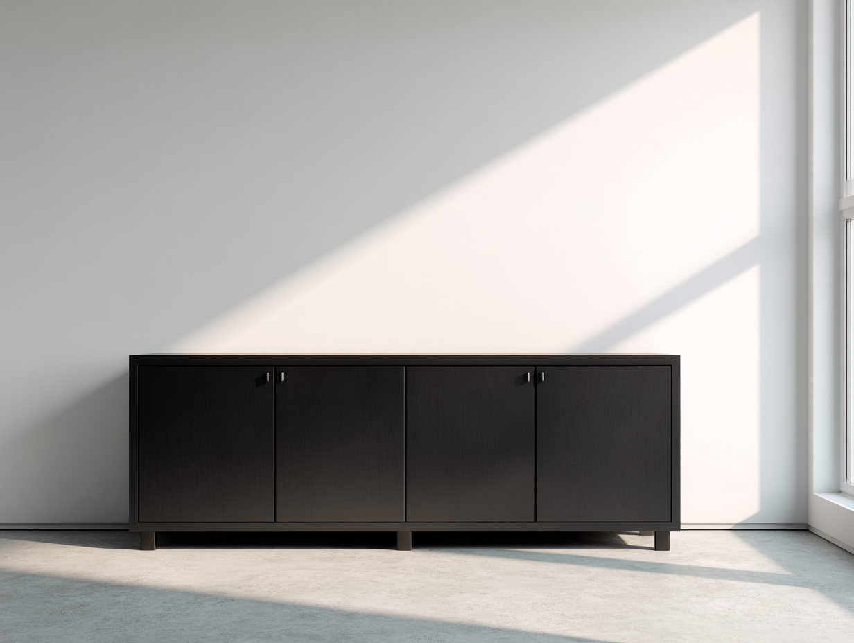 Entryway Cabinet Wood Storage Cabinet 160x40x75 cm - Black - Modern Minimalist Design-Nookgetloft