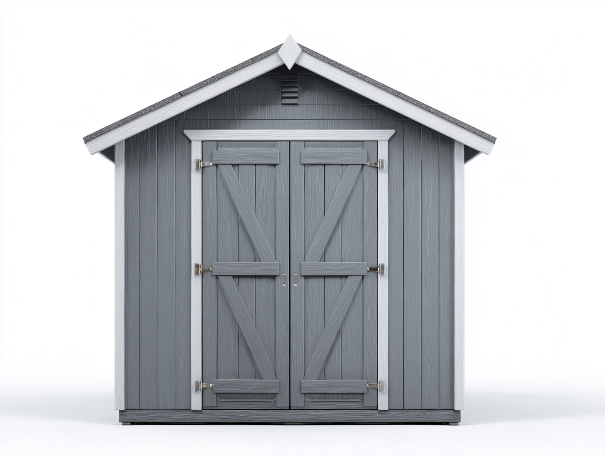 Garden Sheds Wooden Outdoor Storage Shed 180x150x210 cm - Grey-White - Classic Garden Design-Nookgetloft